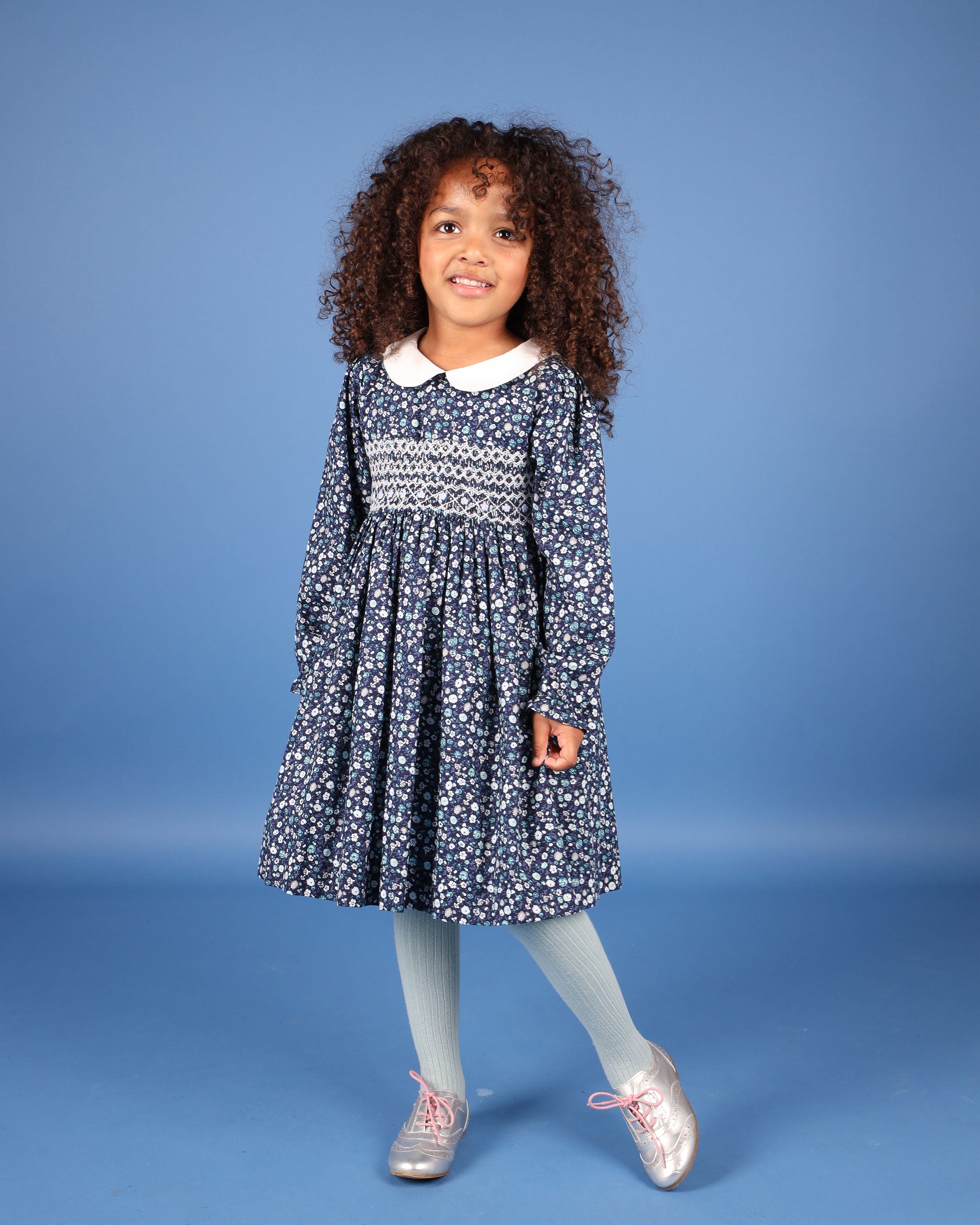 Smocked Girls Dress Fauna