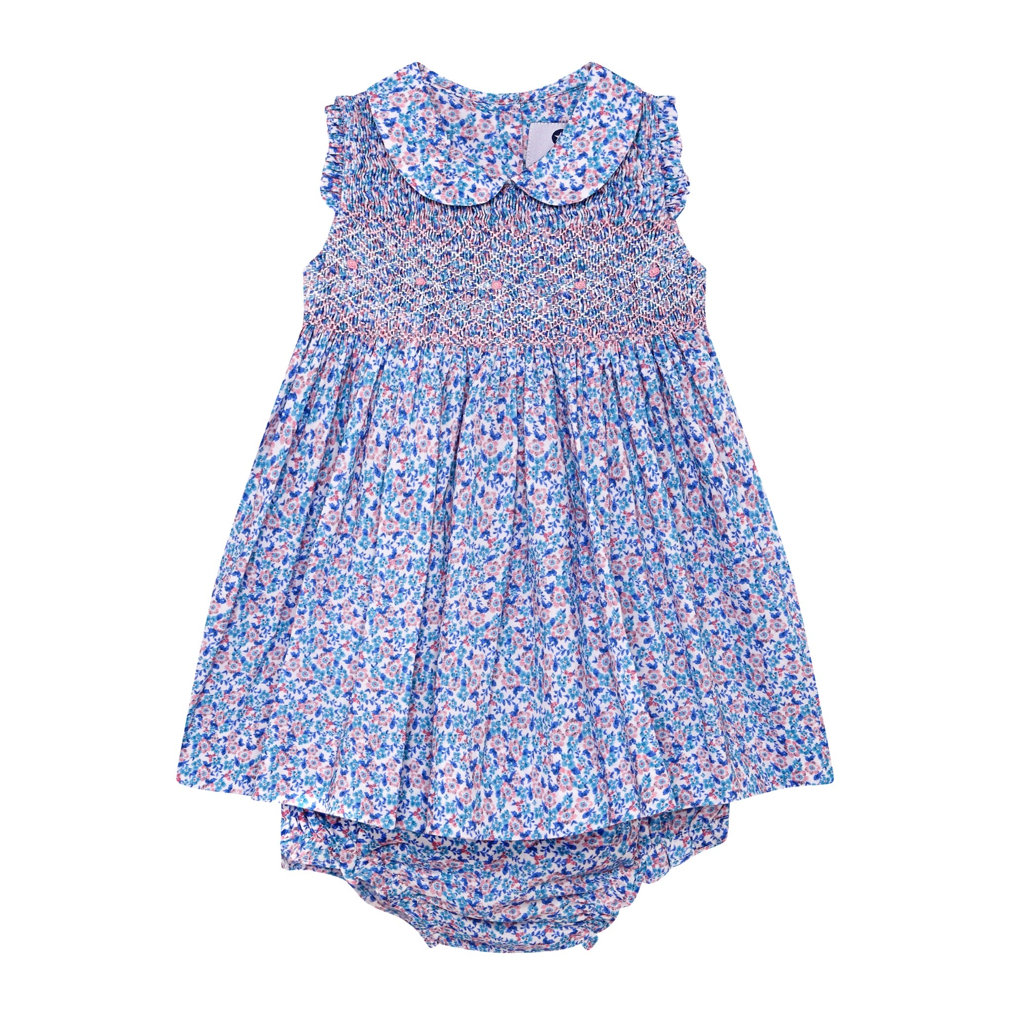 Blue floral baby dress best sale