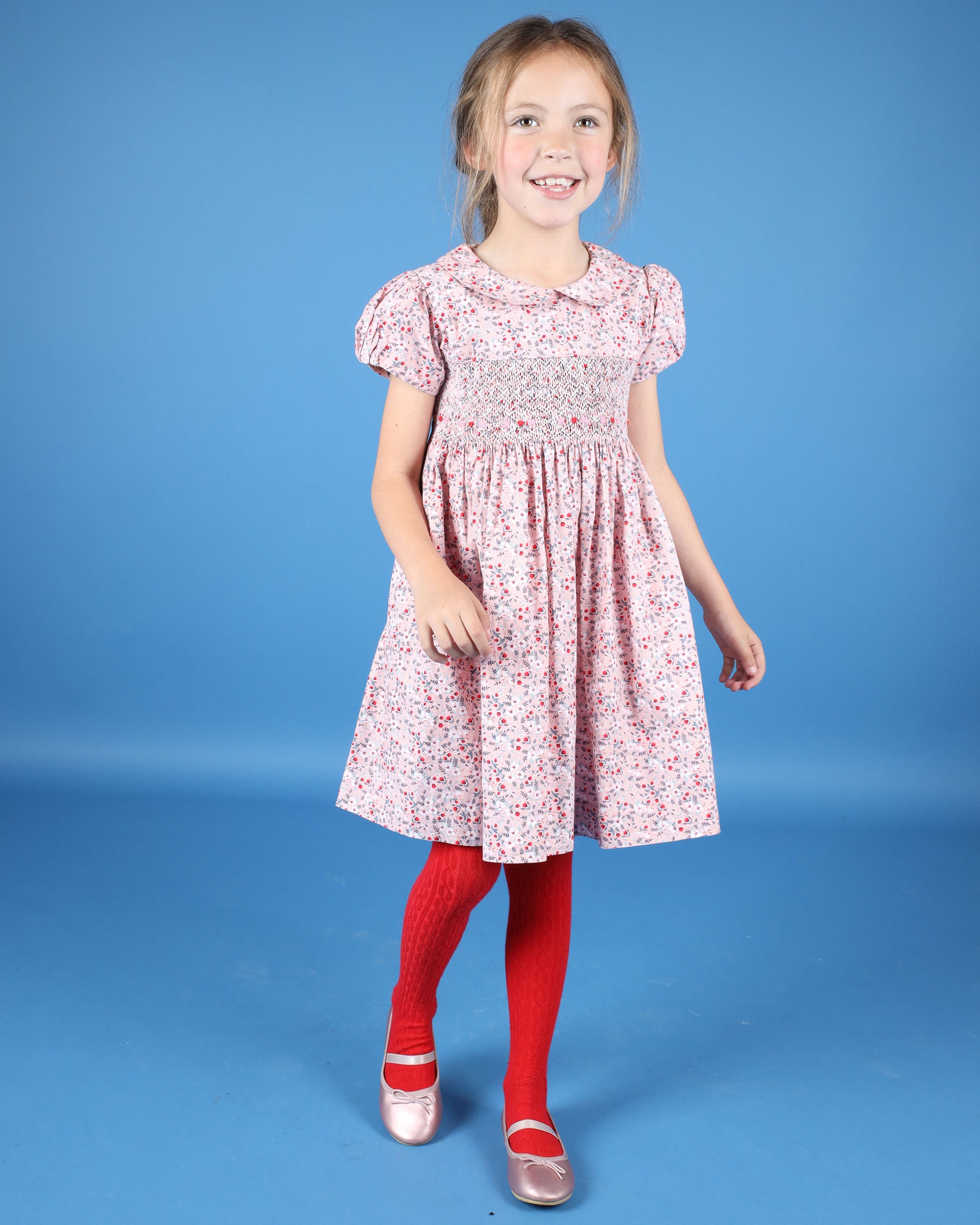 Smocked Girls Dress - Bambi