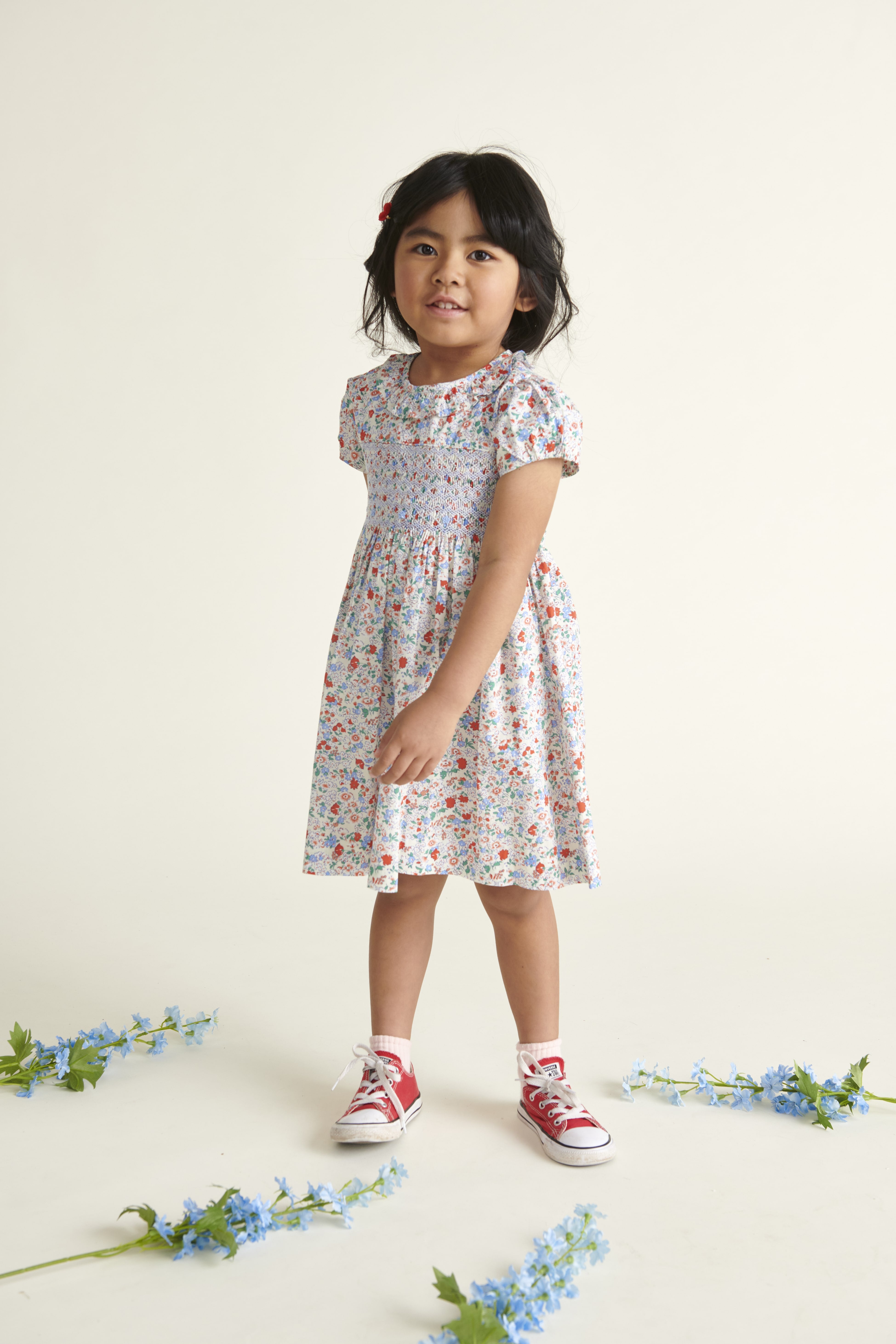 Hand-Smocked Girl Dress - Birdie