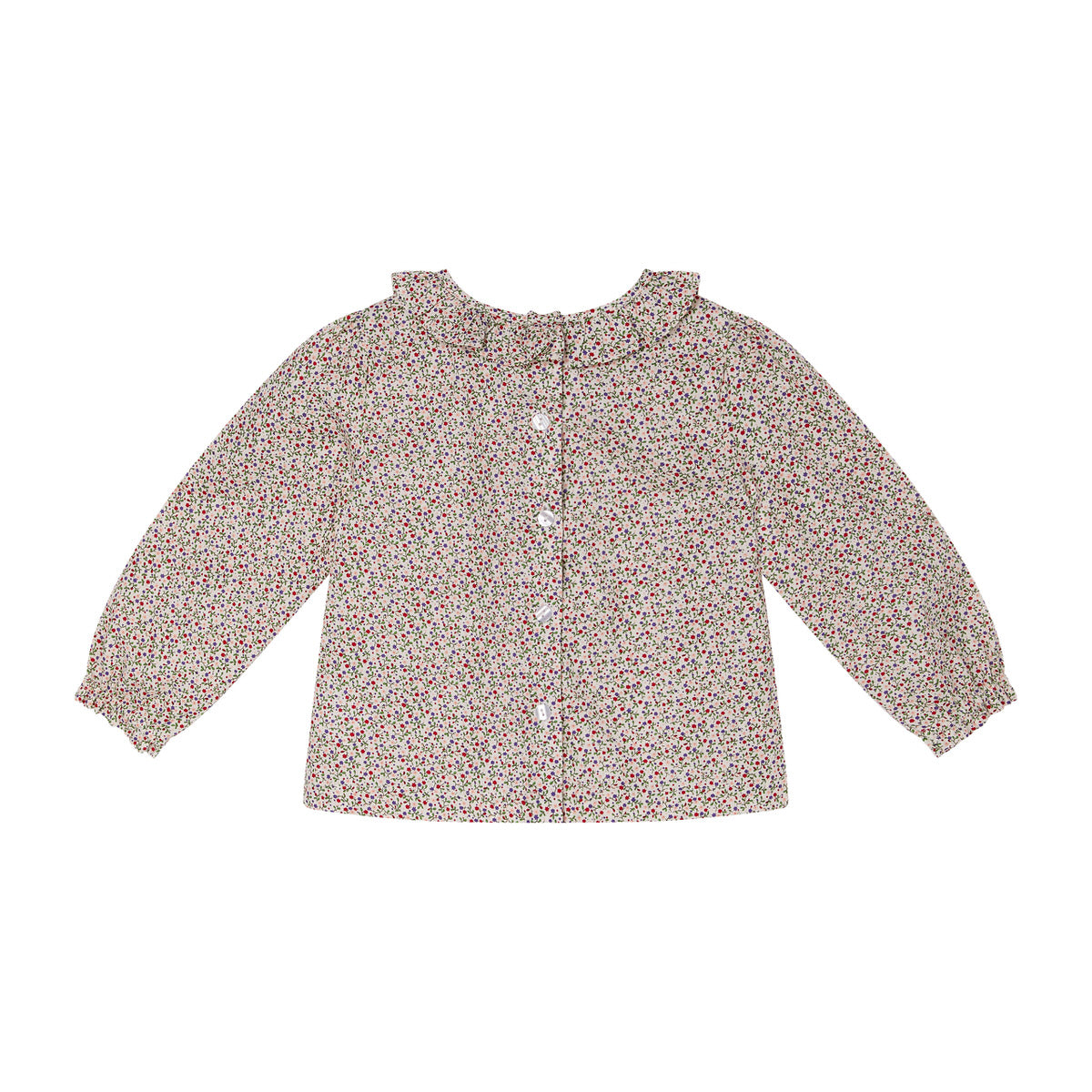 ditsy floral blouse with frill collar, back