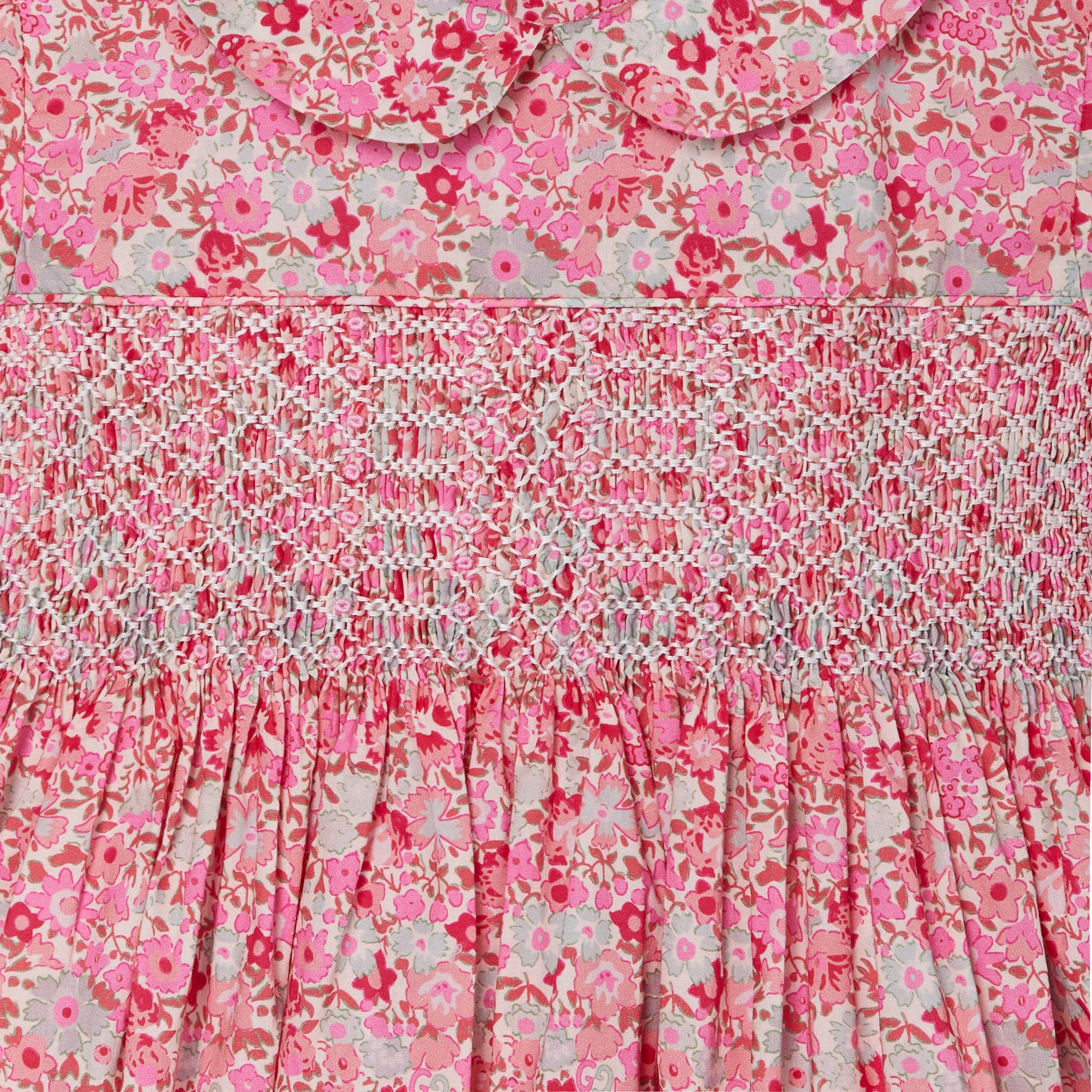 smocking detail of girls dress