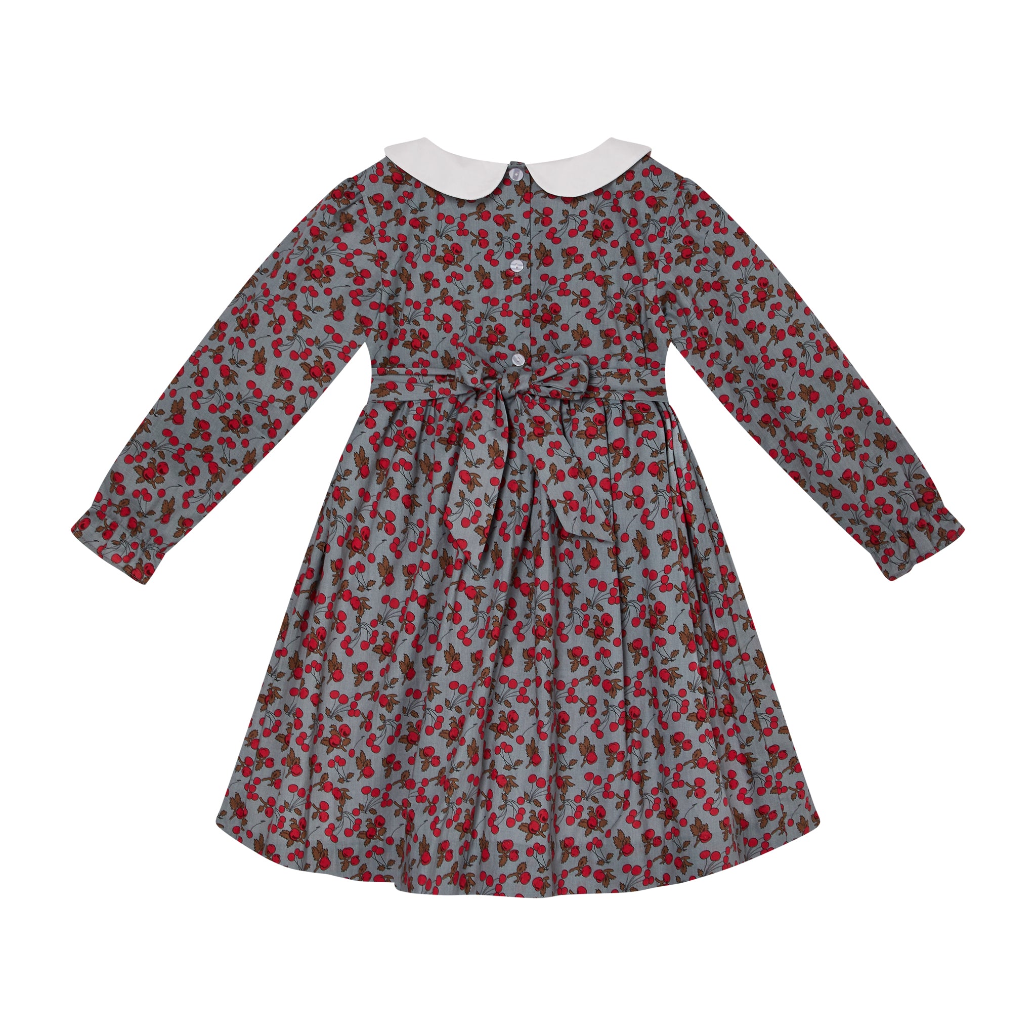 smock dress, cherry print, back