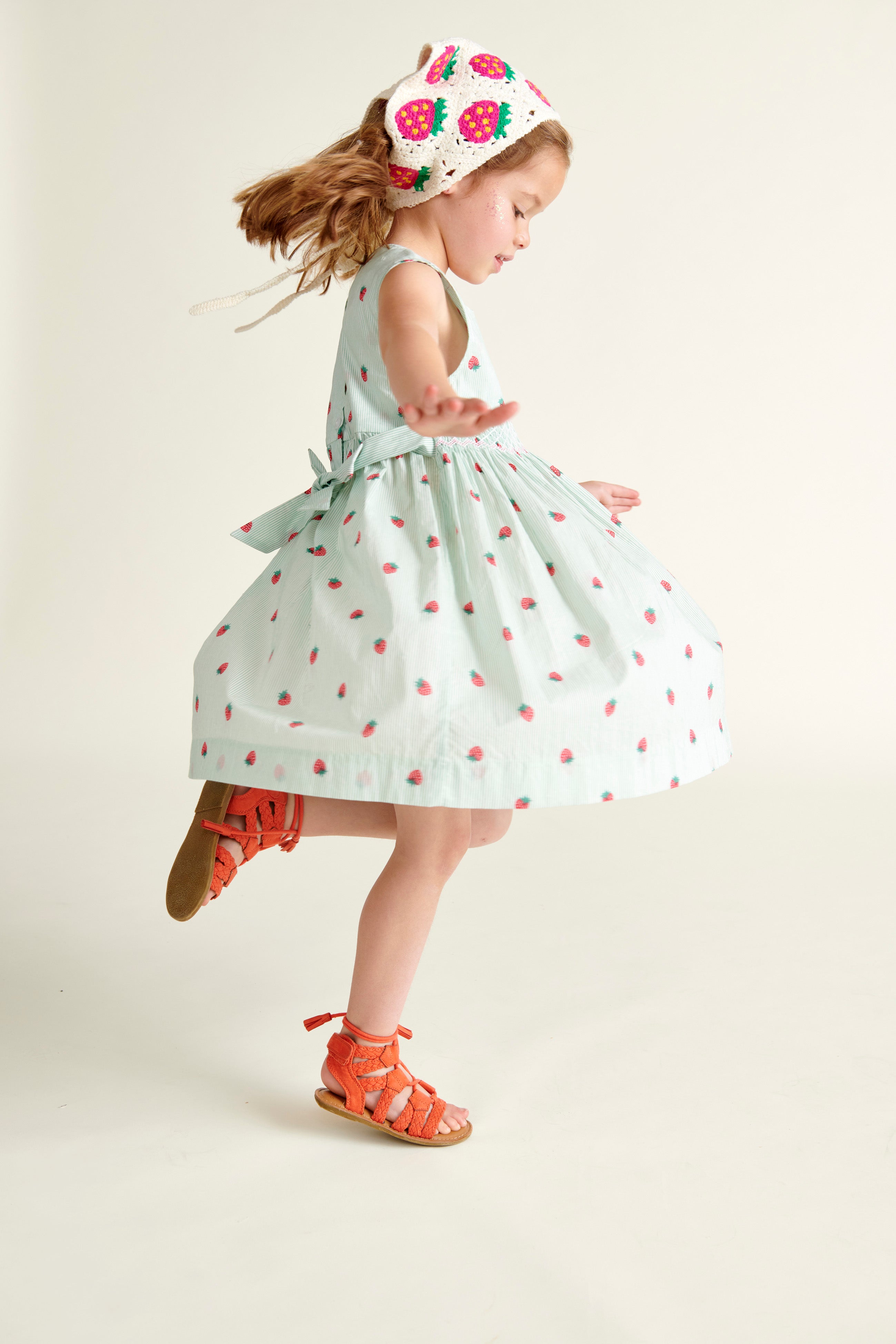 Strawberry Print - Girls Dress - Elodie