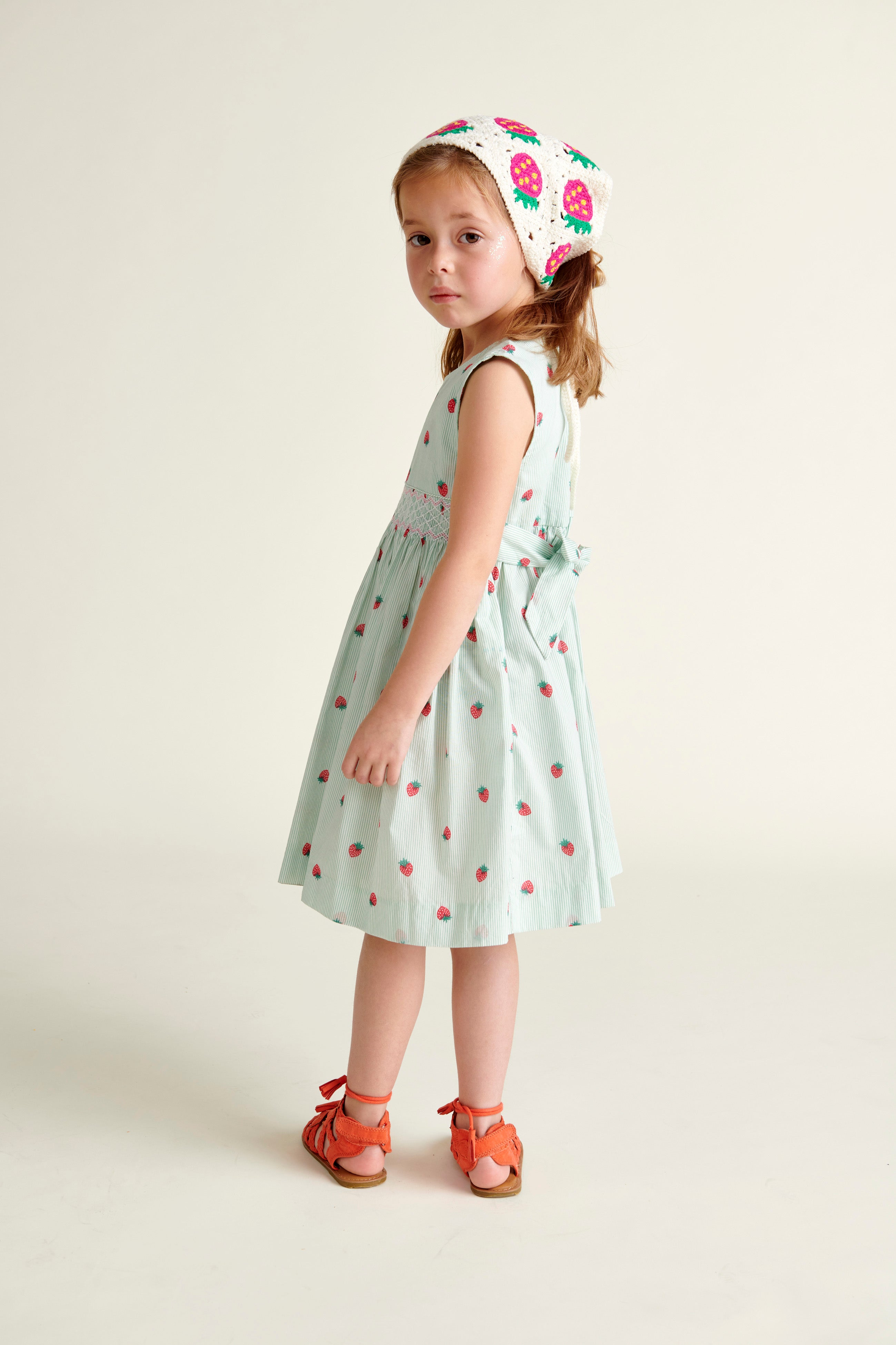 Strawberry Print - Girls Dress - Elodie