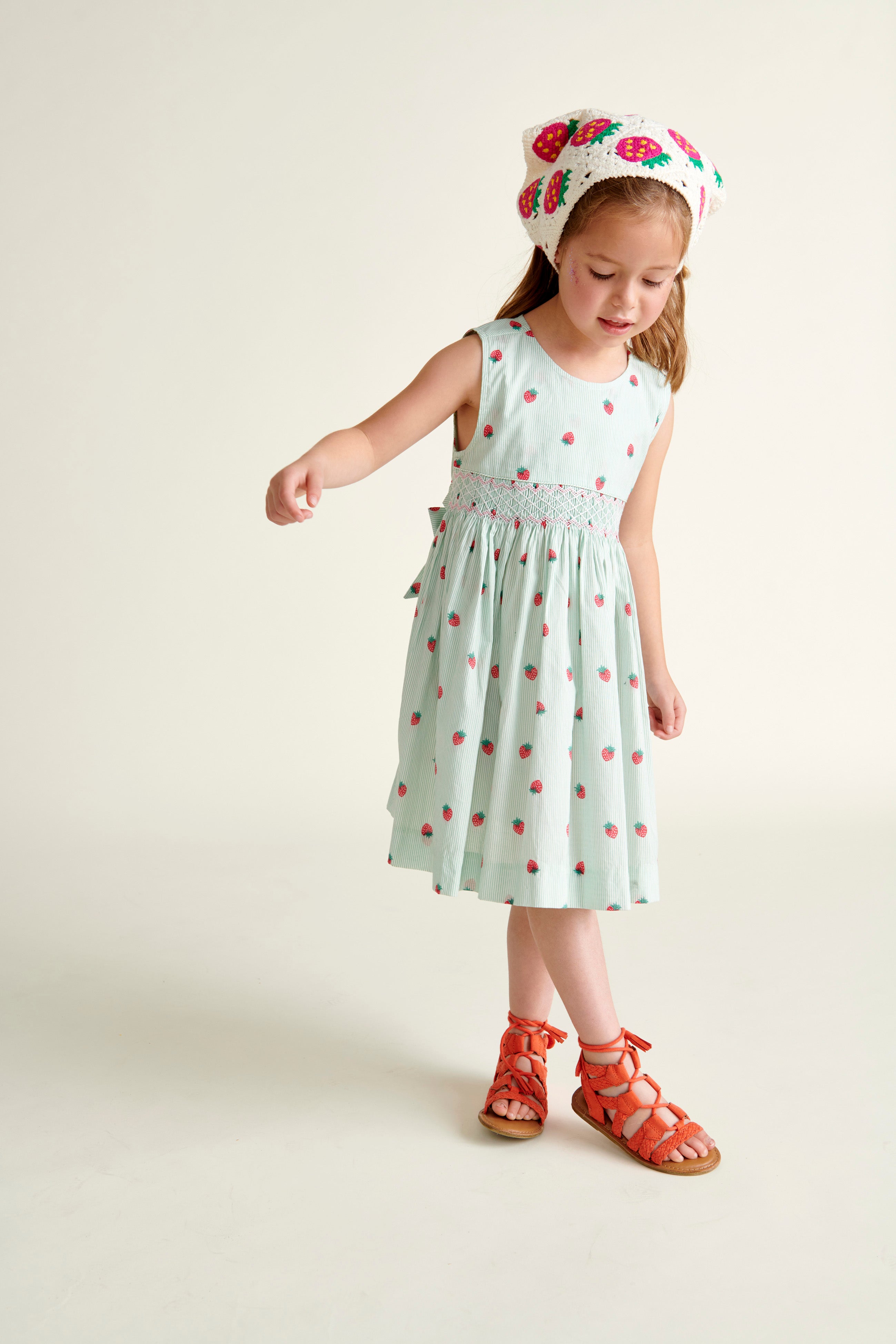 Strawberry Print - Girls Dress - Elodie