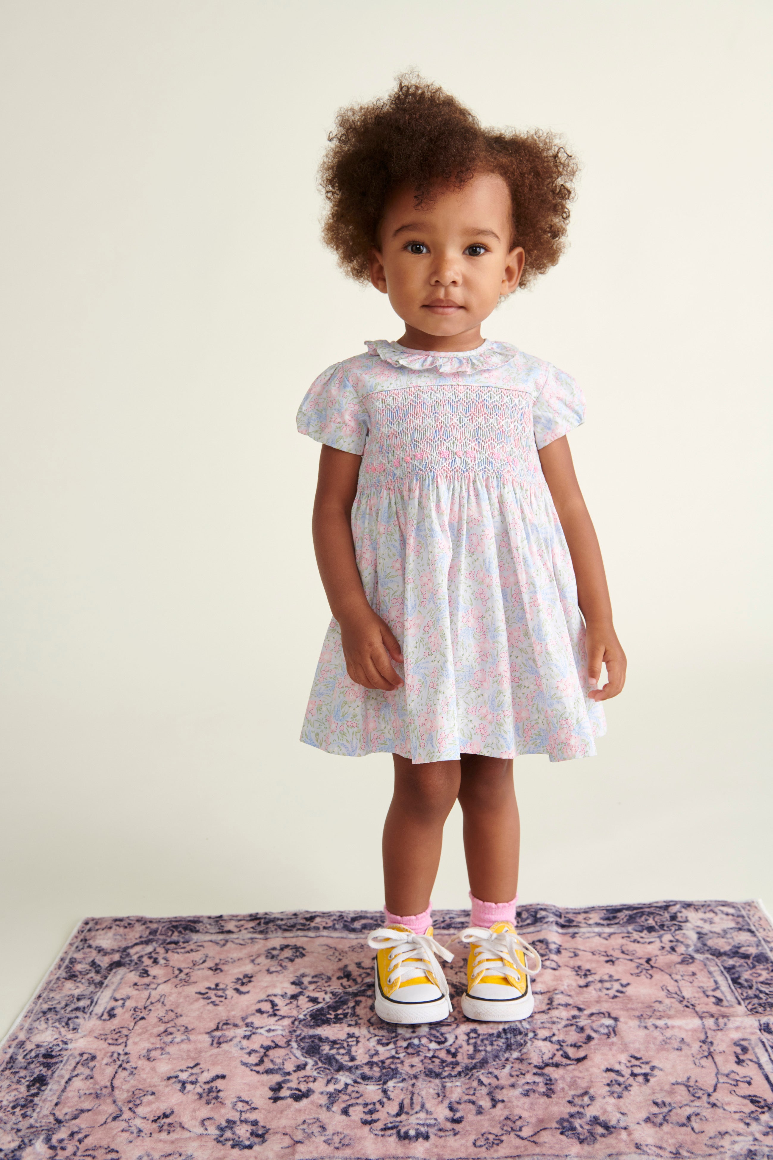 Hand-Smocked Baby Dress - Geranium