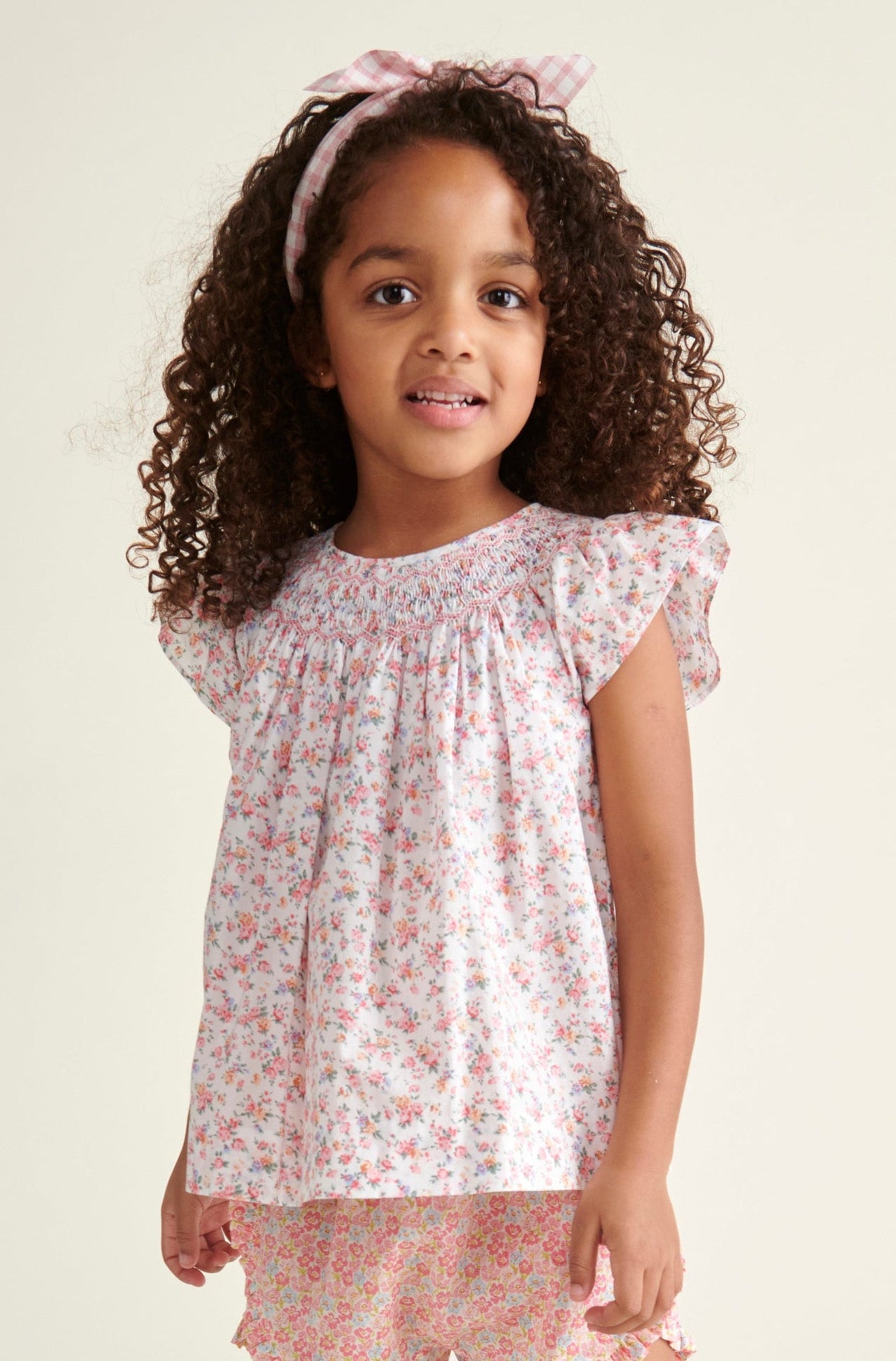 Hand-Smocked Girls Blouse - Amarantha