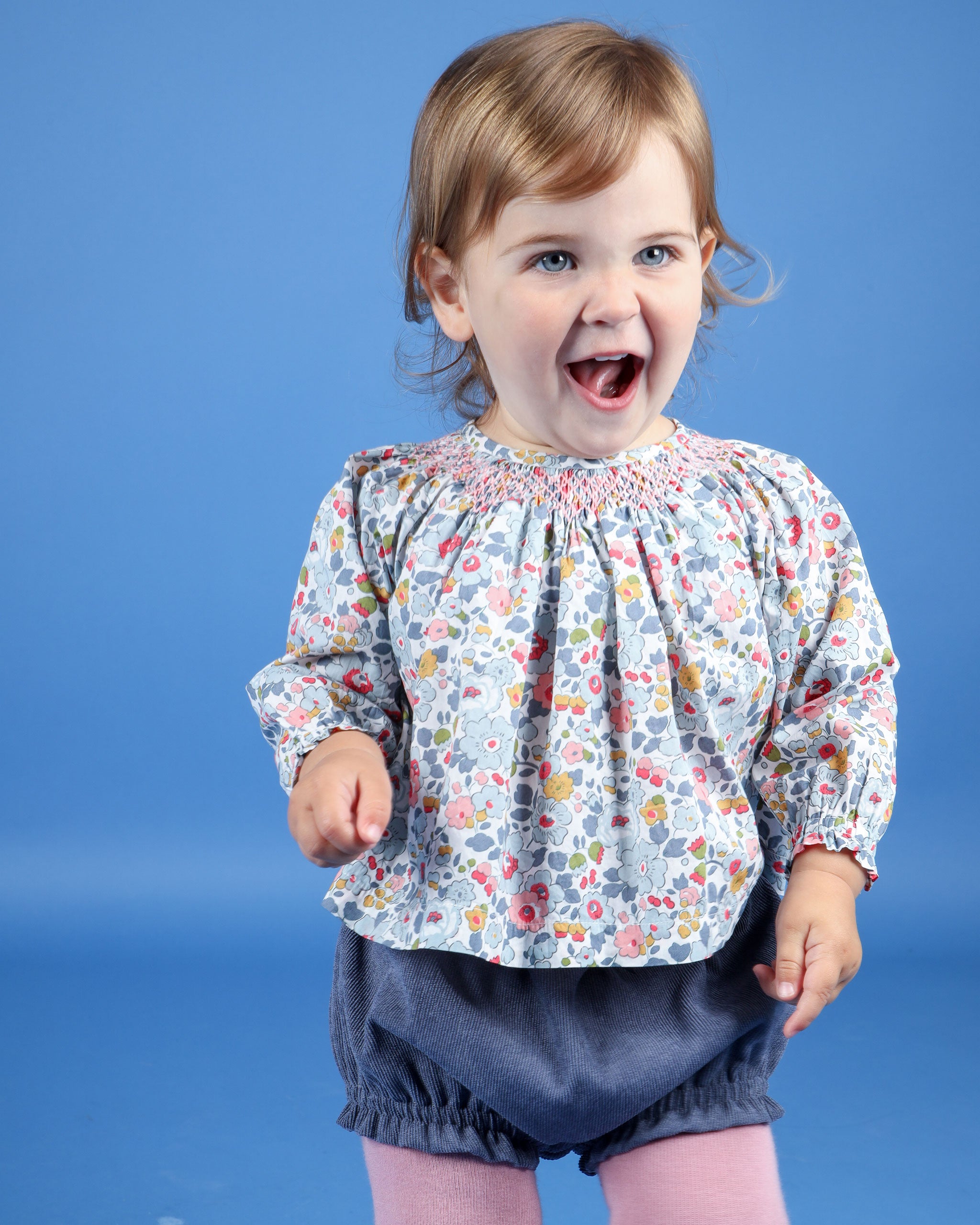 toddler in Liberty fabric Betsy blouse