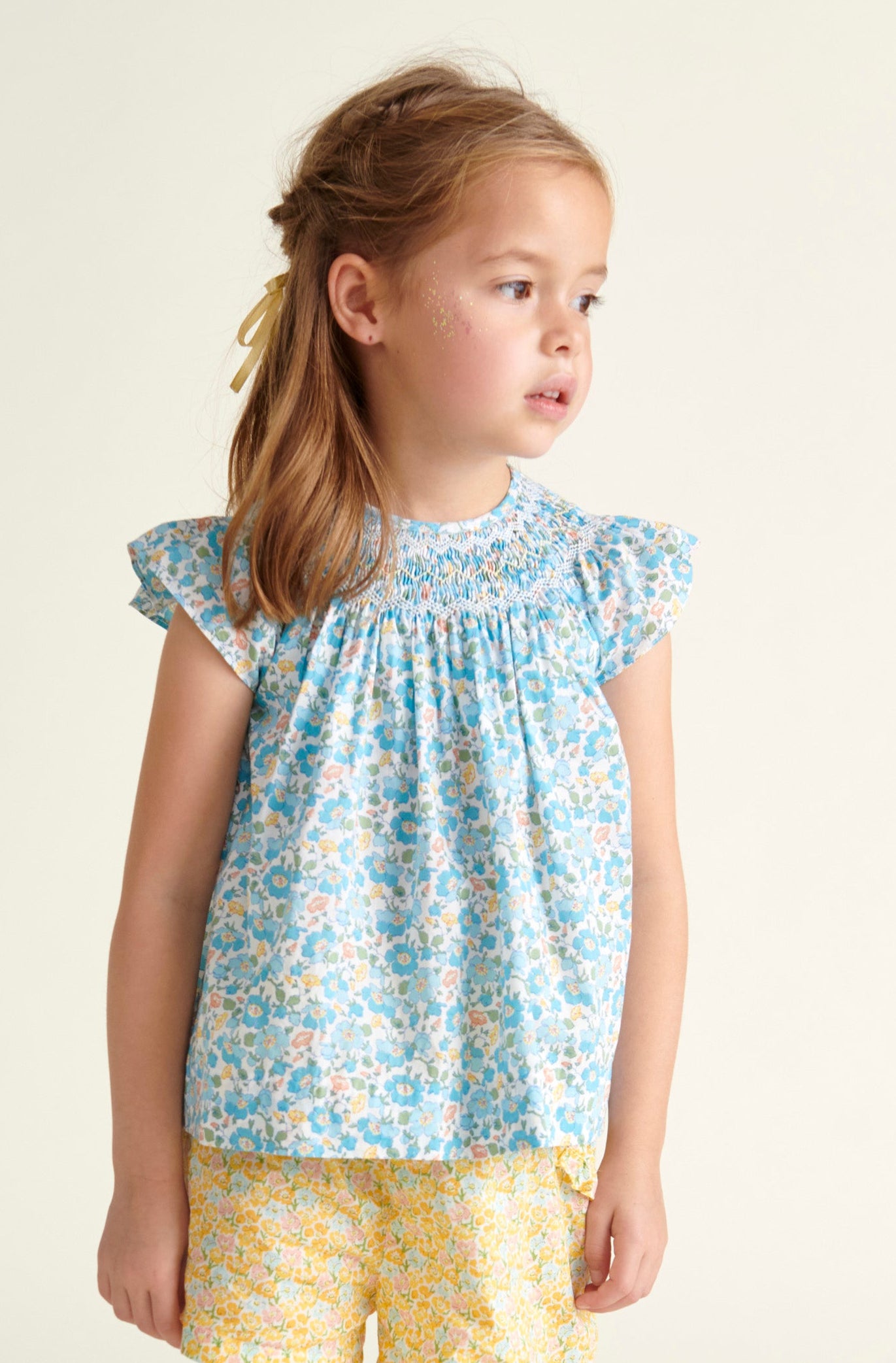 Made With Liberty Fabric: Smocked Girls Blouse - Soleil