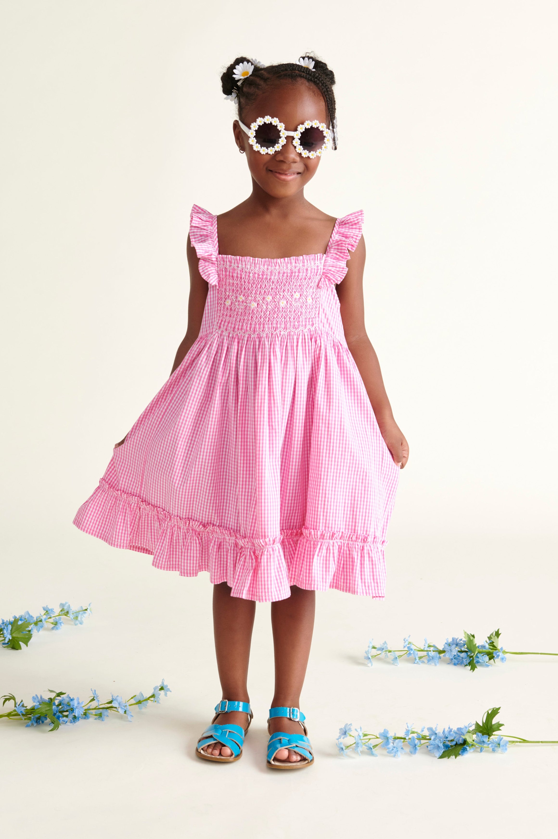 Hand-Smocked Girls Sundress - Lucy