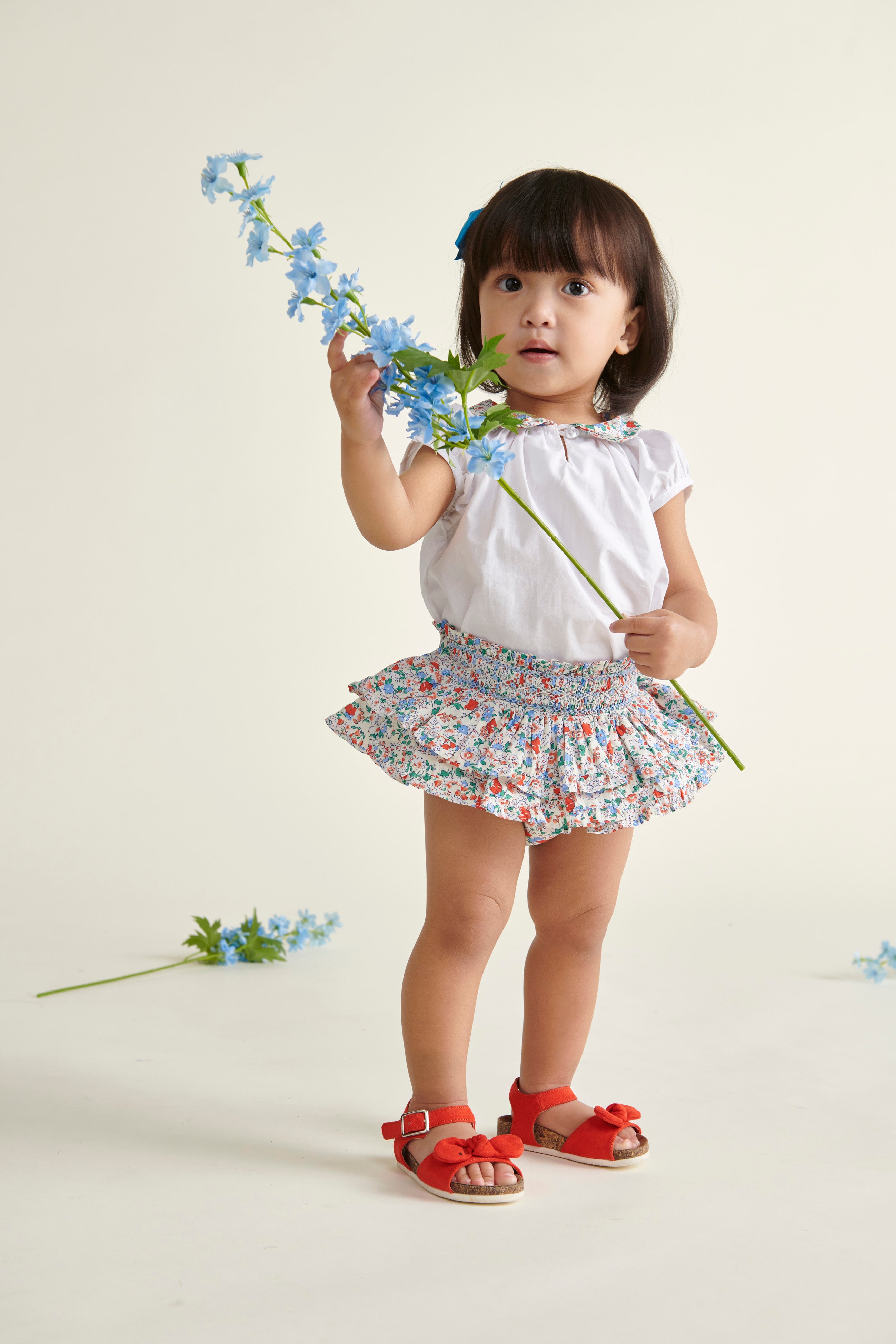 girl in smocked skort with matching, front