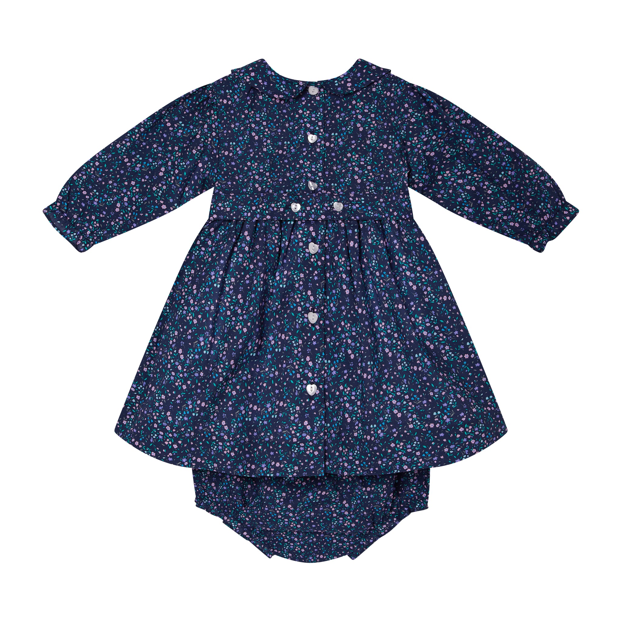 navy floral baby dress back