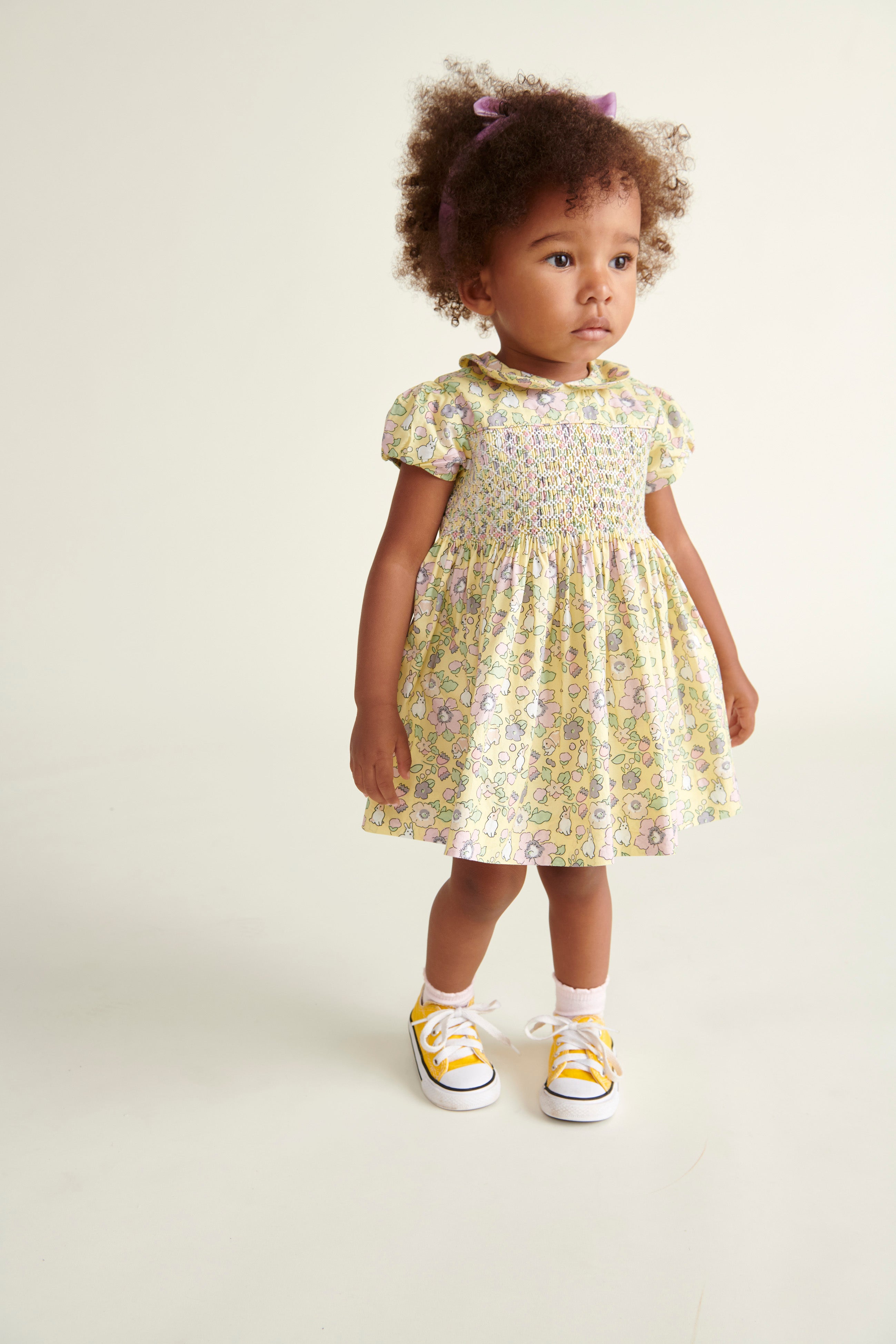 baby in bunny dress for Easter