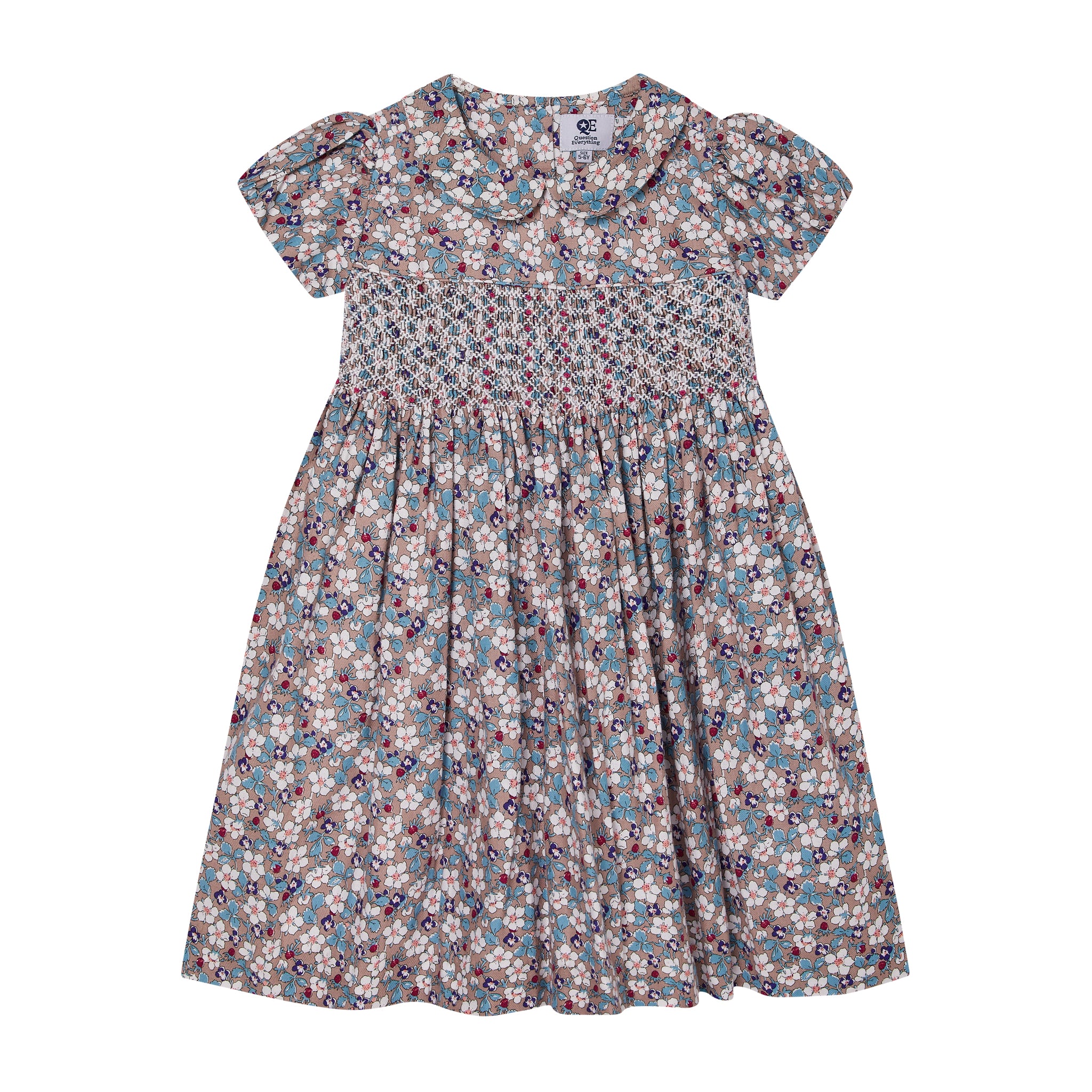 multicolor floral smock dress