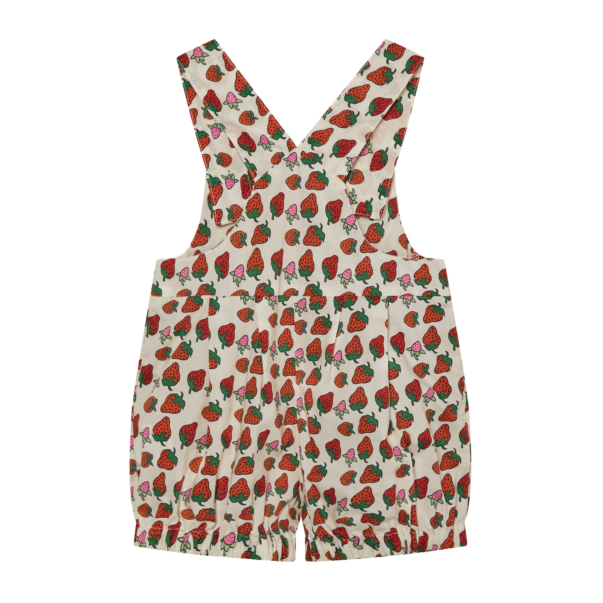 baby dungaree, strawberry, back