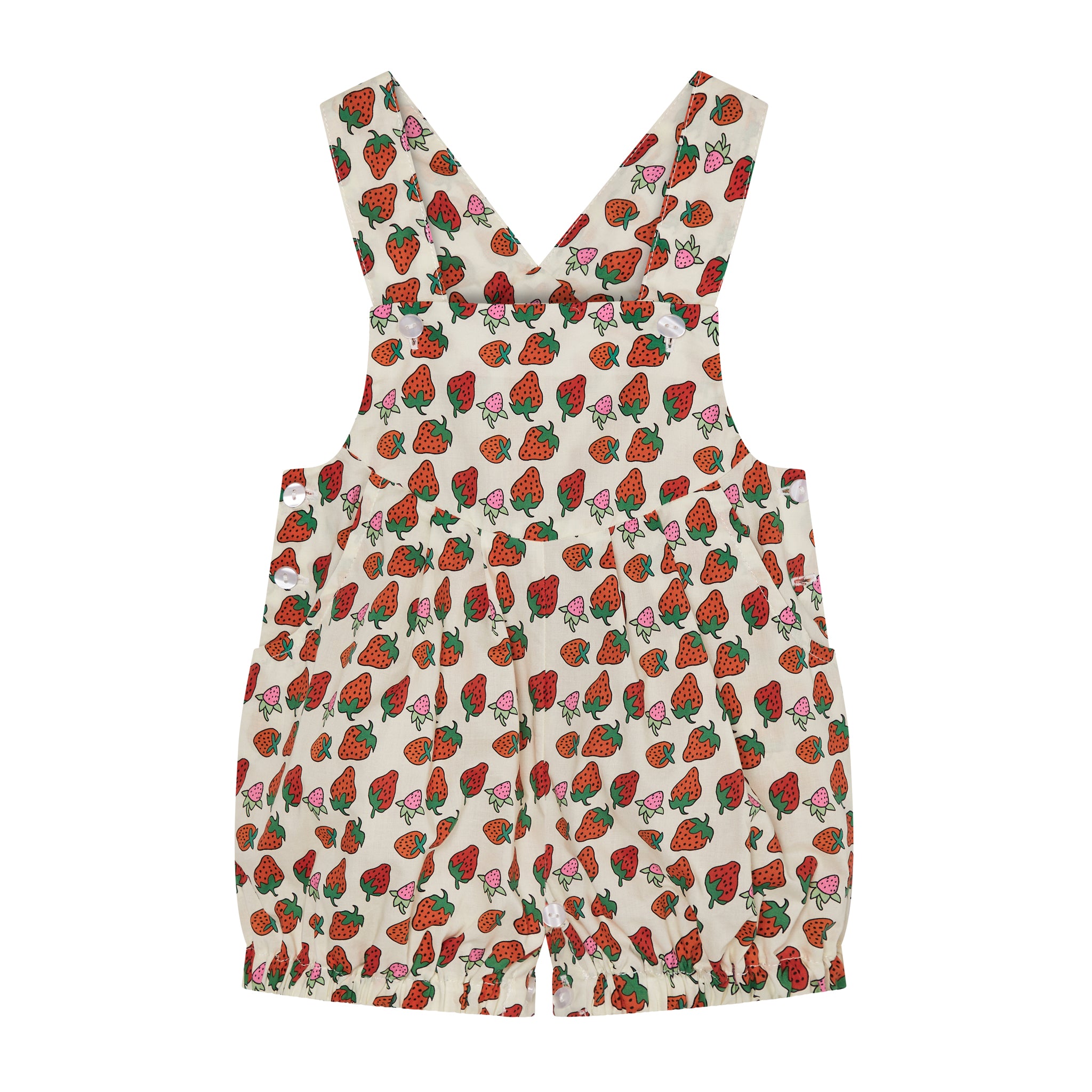 baby dungaree, strawberry, front