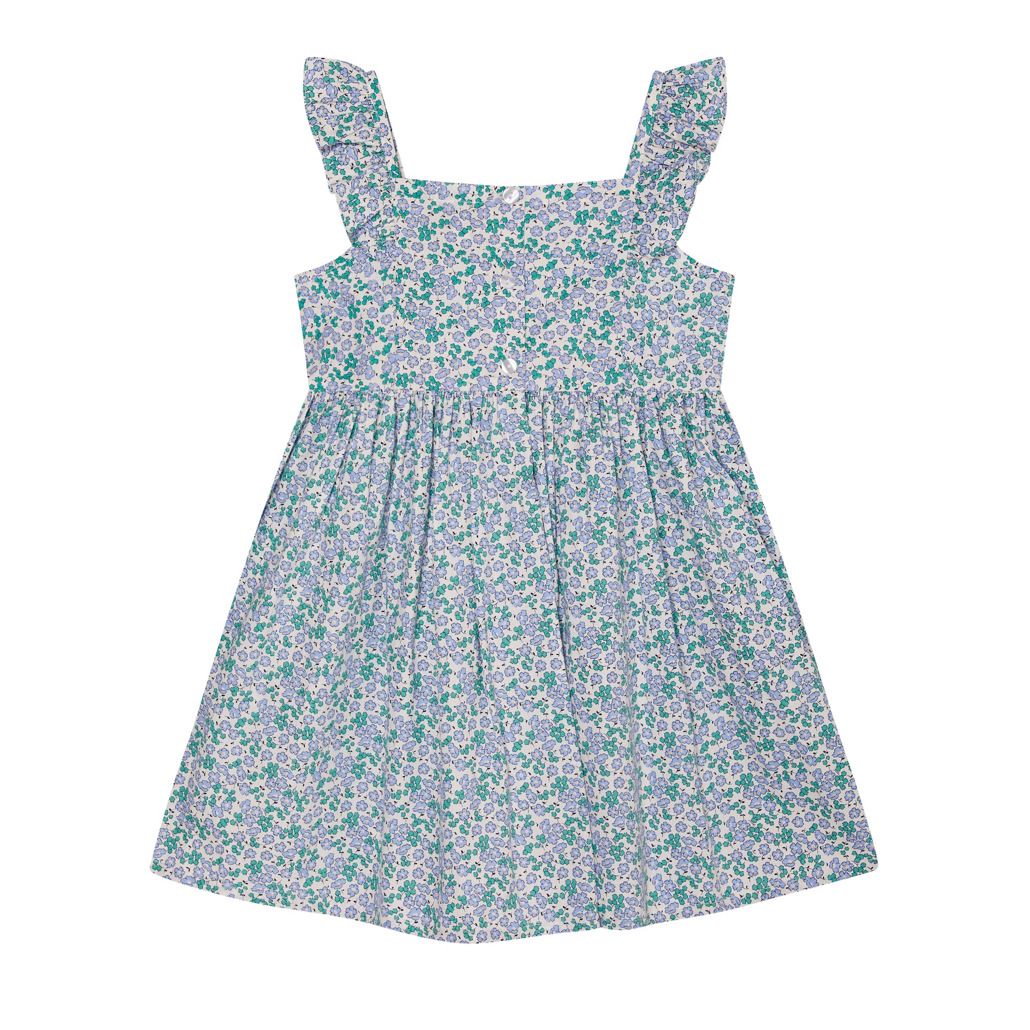 lavender and green floral sundress for girls, front