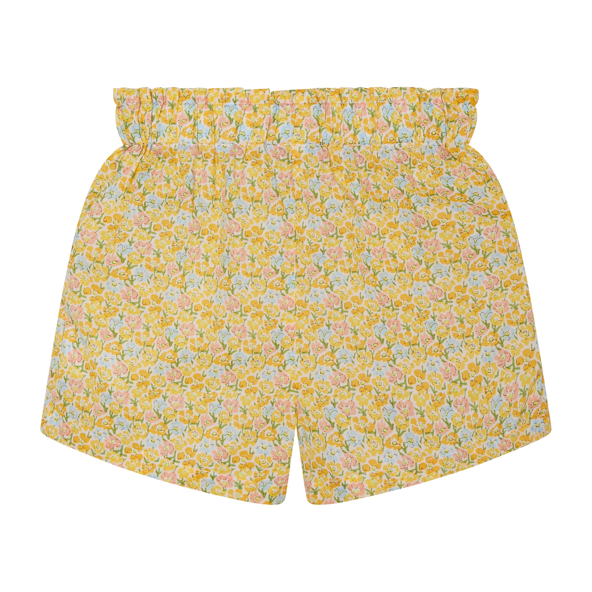 yellow summer shorts for girls, back