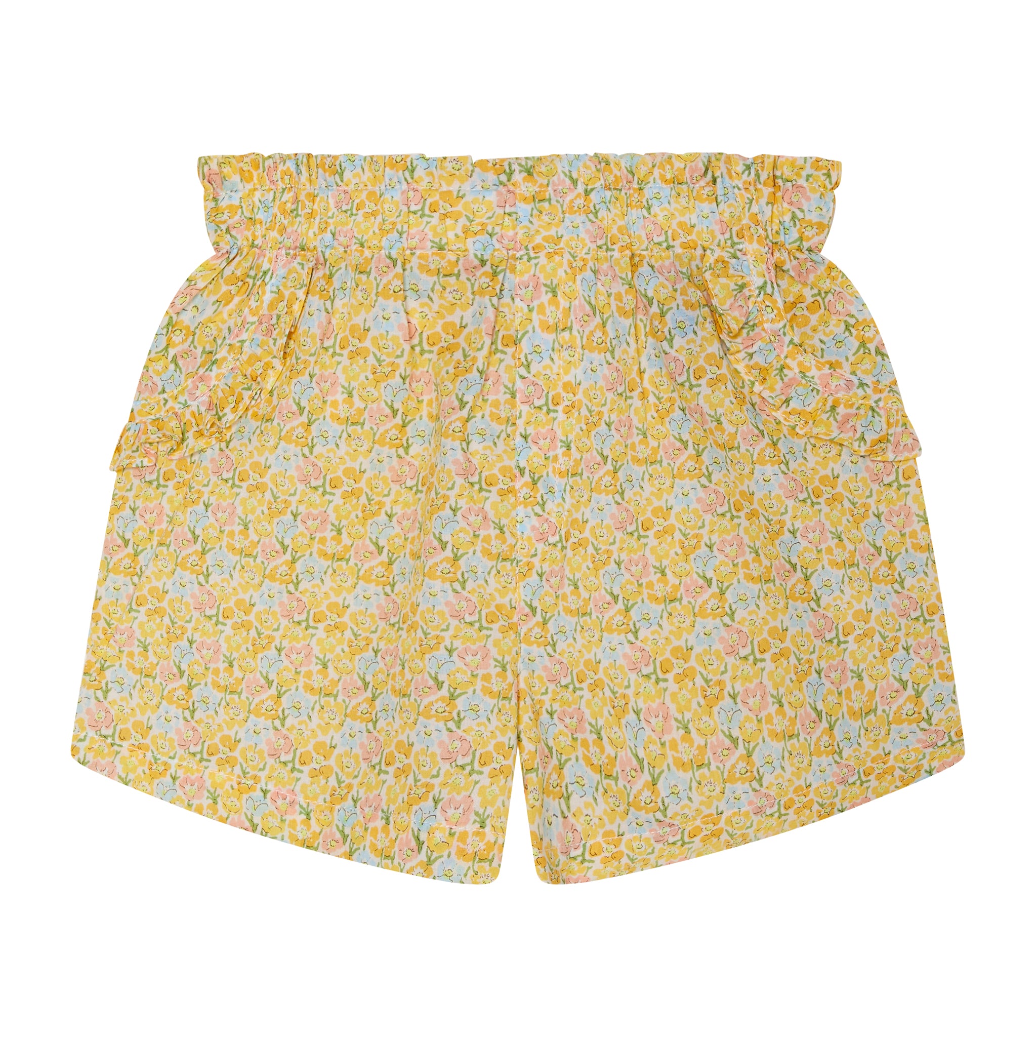 yellow summer shorts for girls, front