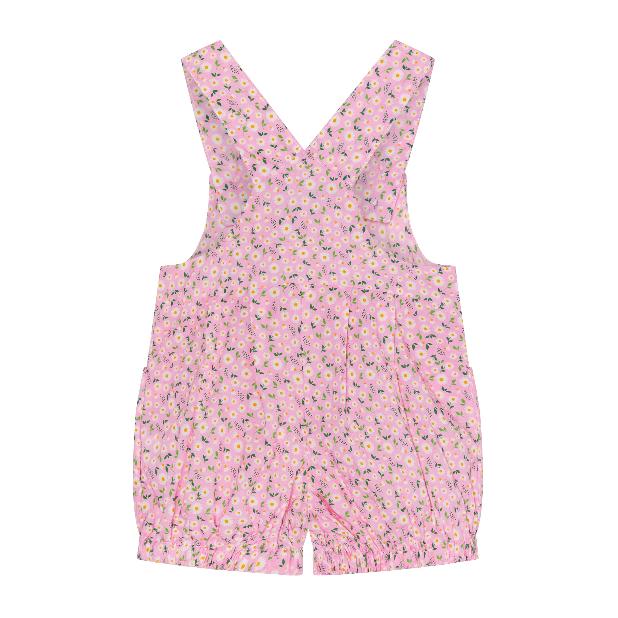 Pink baby dungaree, back