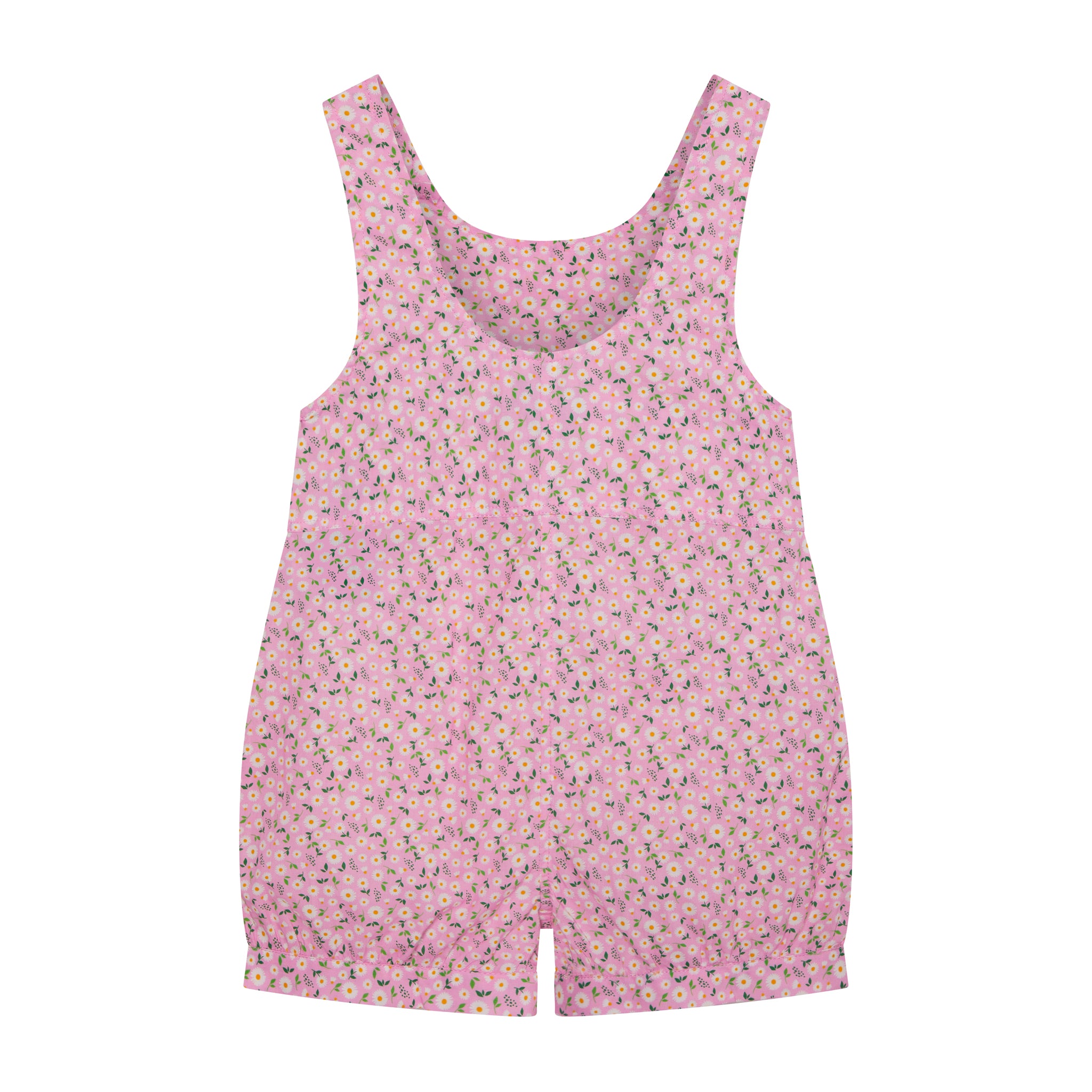 pink daisy dungarees, back