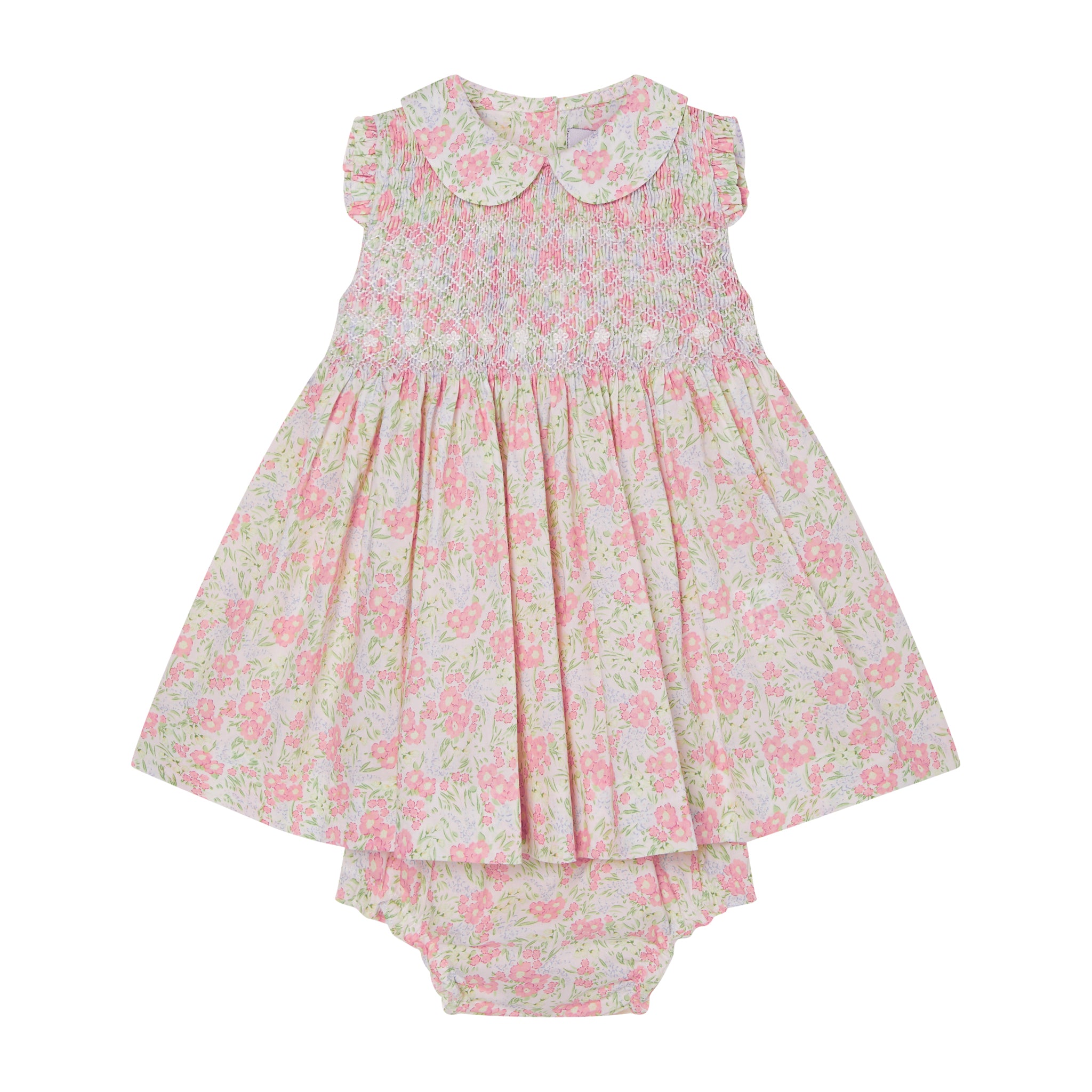 peach floral baby dress
