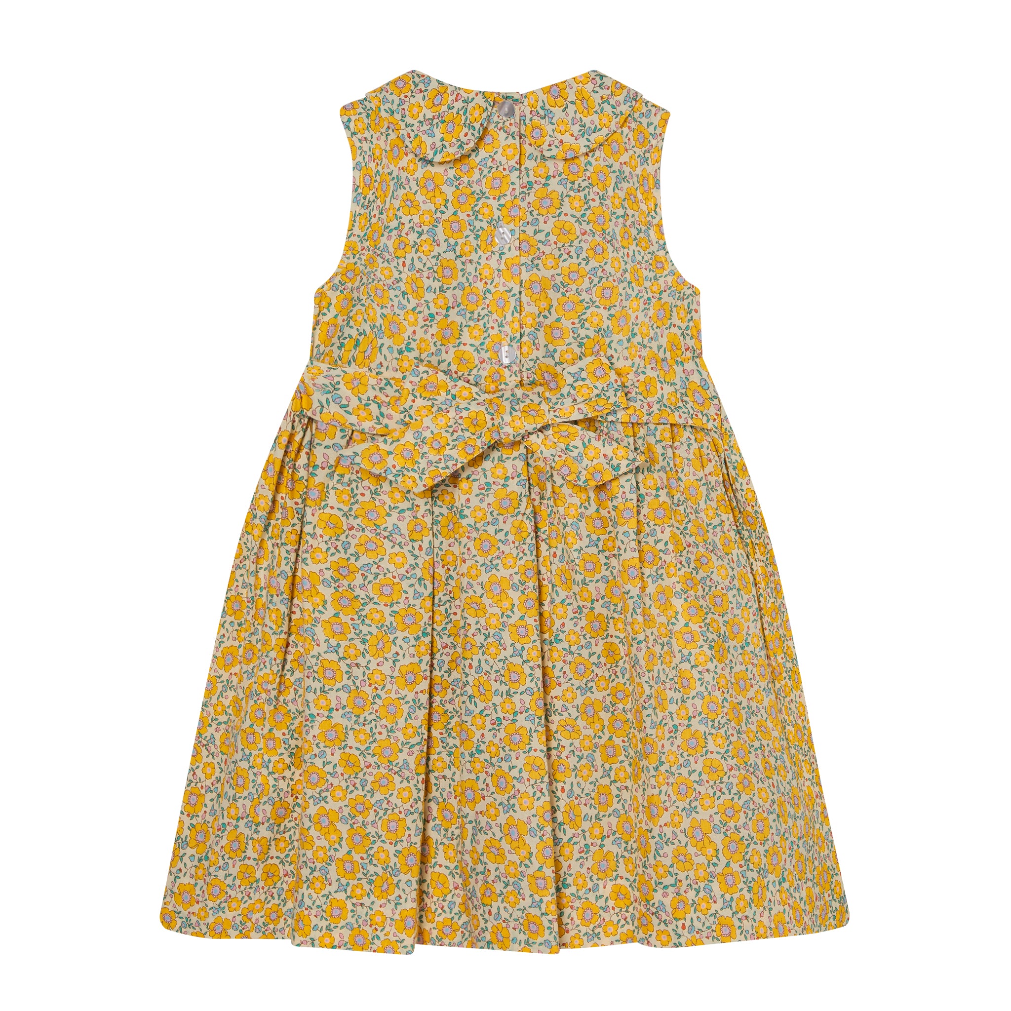 yellow girls dress, back